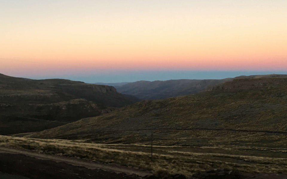 Download lesotho mountains sunrise valley 4k wallpaper