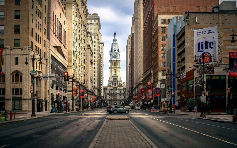 Download Philadelphia City Hall USA street Pennsylvania wallpaper