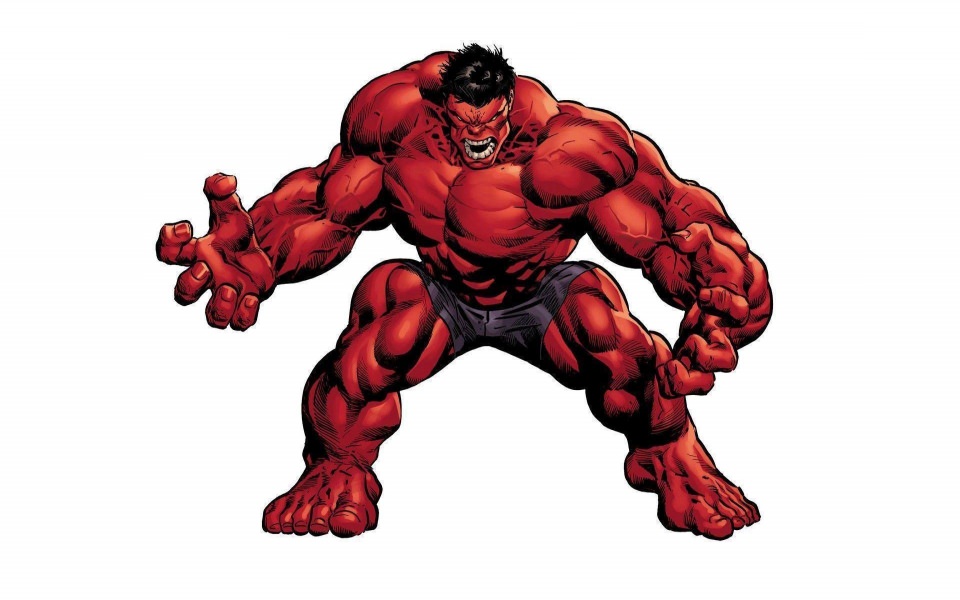 Download Red hulk image with white backgrounds wallpaper