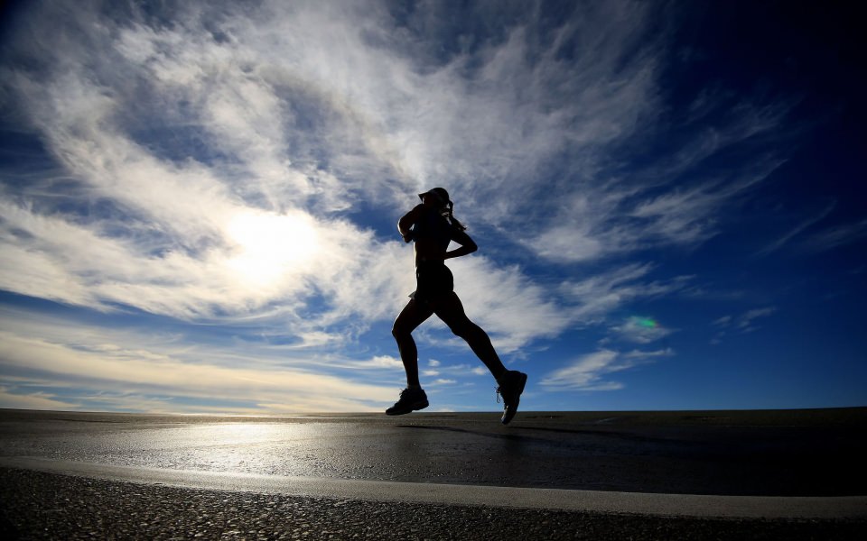 Download Running Silhouette Girls Sport wallpaper