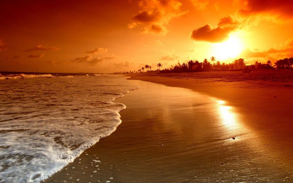 Download Sunset Beach HD Wallpapers wallpaper