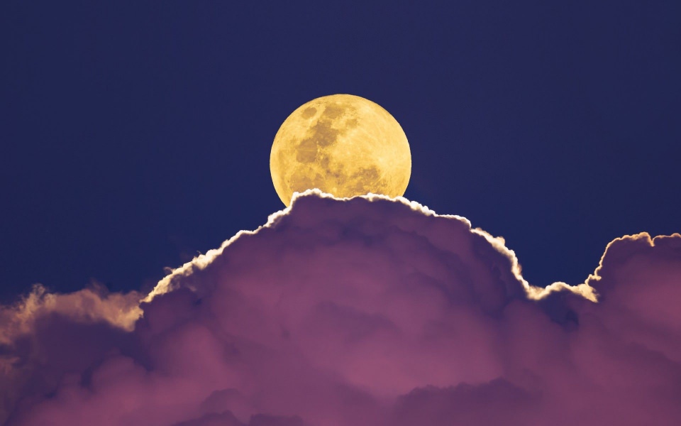 Download Supermoon Full Moon Clouds wallpaper