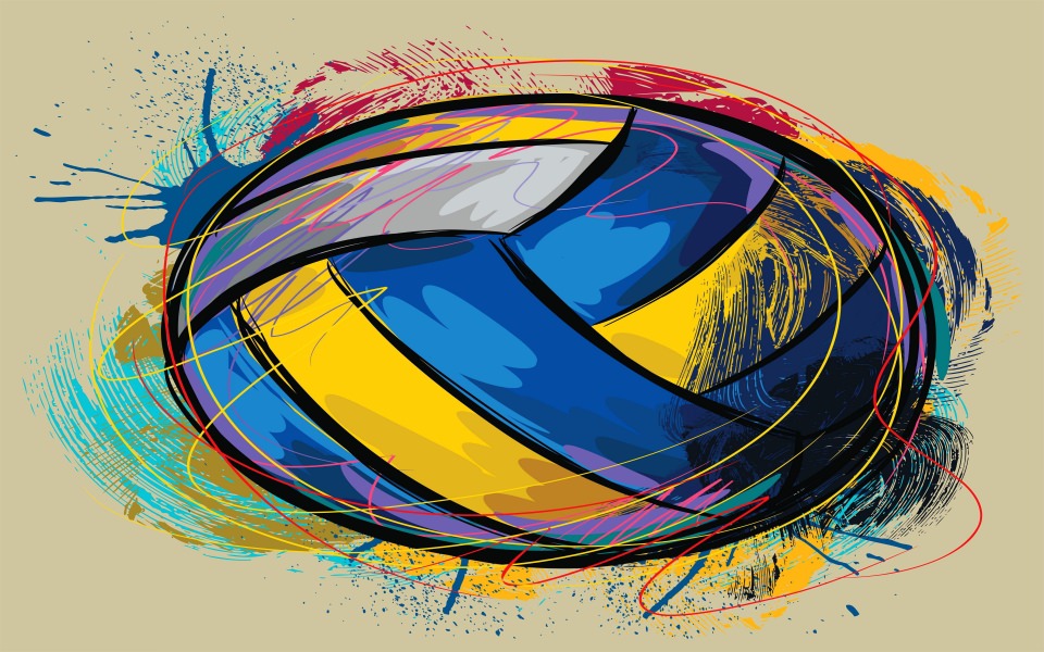 Download Volleyball Art Design wallpaper