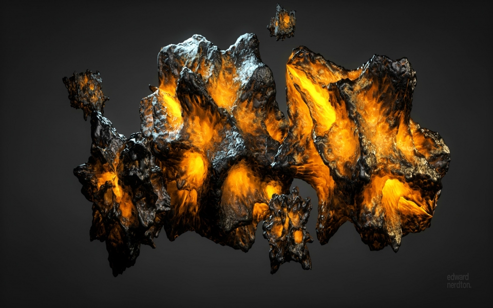 Download Wallpapers 3d abstract glowing meteorite wallpaper