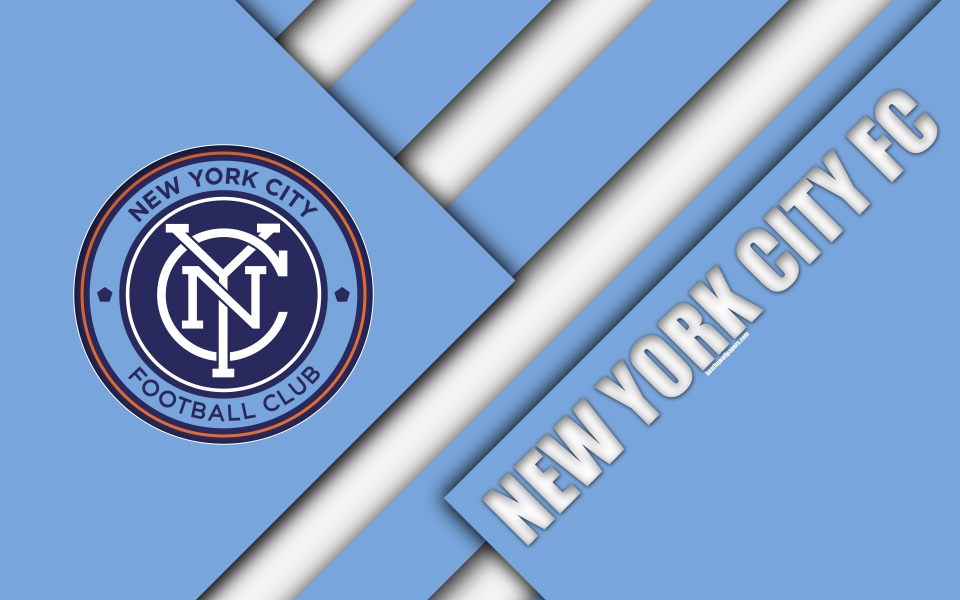 Download wallpapers New York City FC material design 4k wallpaper