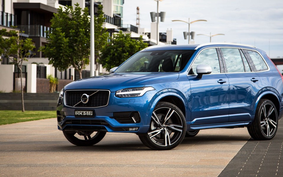 Download Wallpapers Volvo Crossover XC90 Blue Cars wallpaper