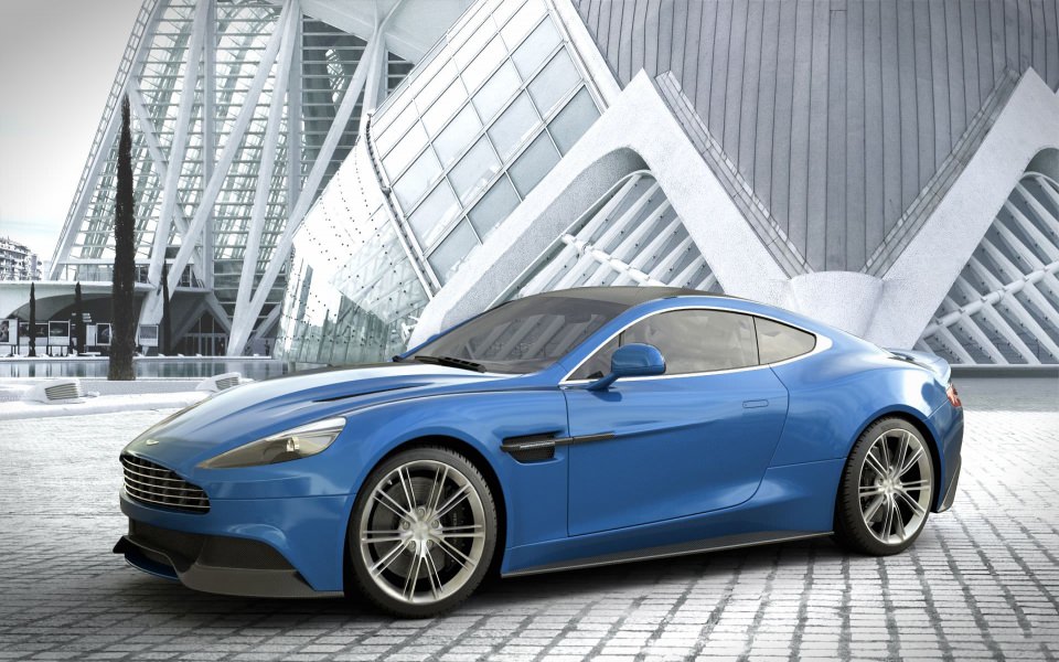 Download Aston Martin V8 Blue 2020 wallpaper