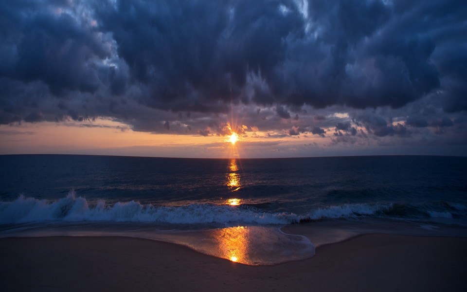 Download Beach Sunset Ocean USA wallpaper