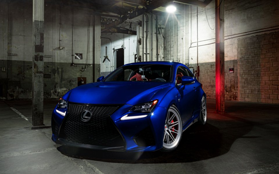 Download Lexus RC F Blue Vossen Wheels in 5K wallpaper