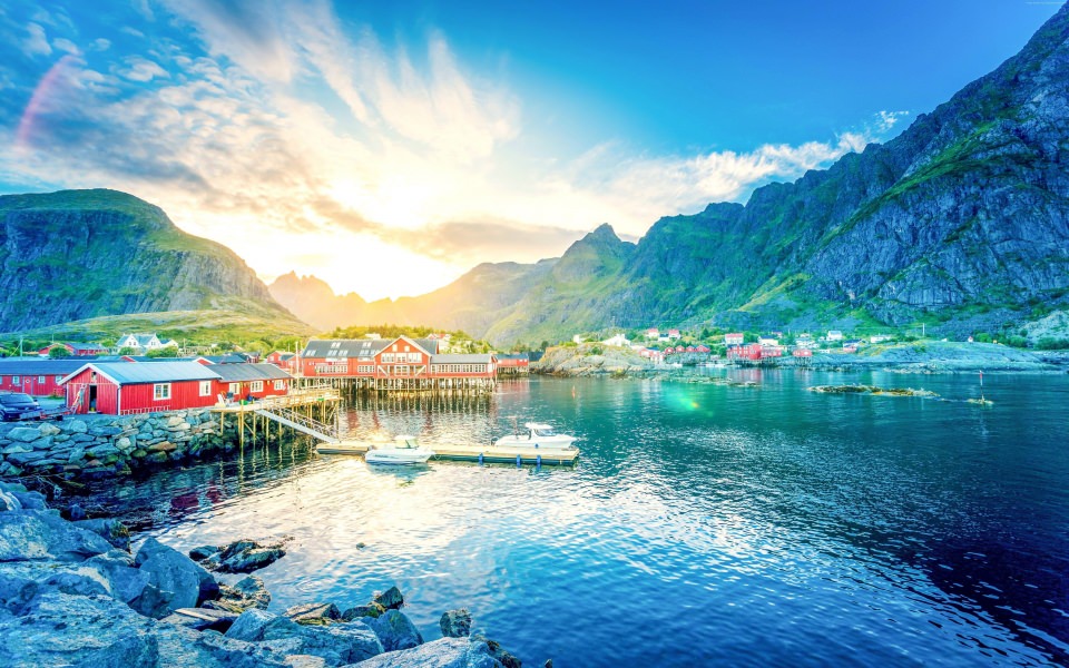 Download Nature Water Lofoten Norway Wallpapers for Mobile iPhone Mac wallpaper