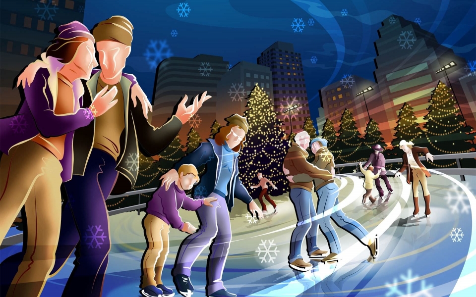 Download People Ice Skating widescreen wallpapers wallpaper