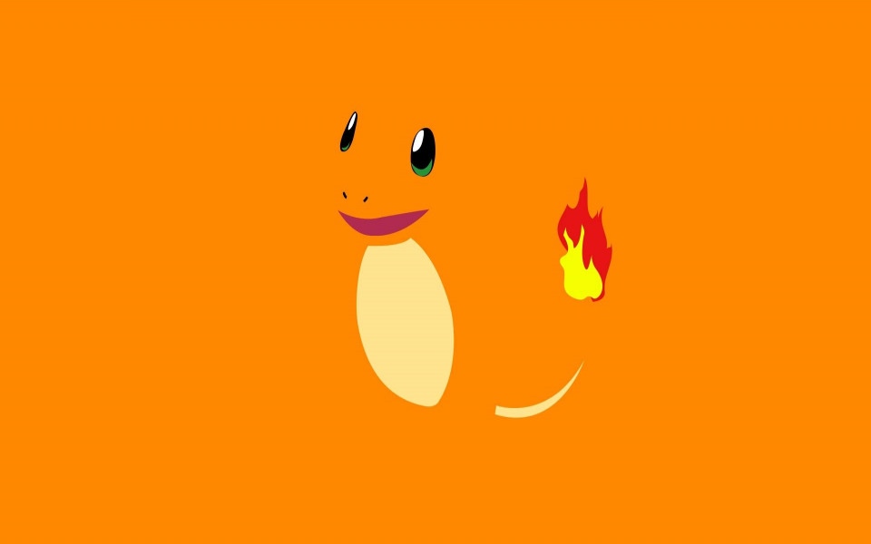 Download pokemon minimalistic yellow fire orange wallpaper