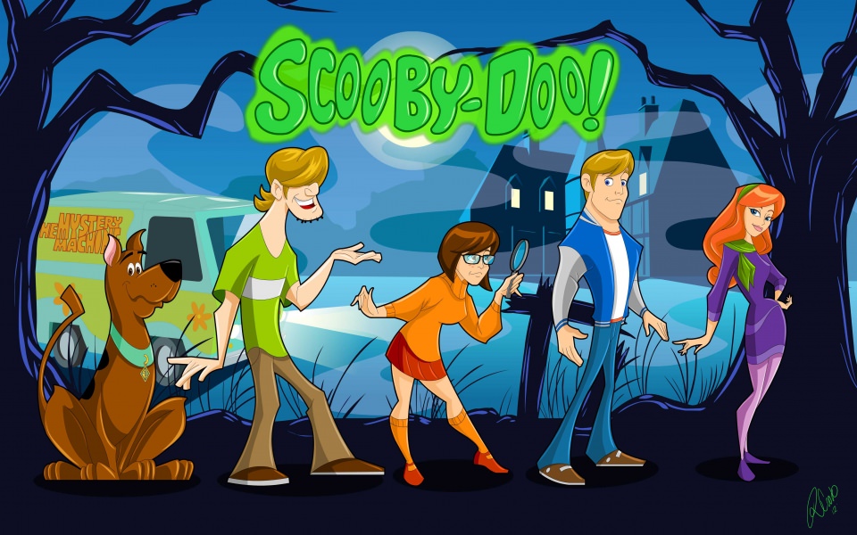 Download Scooby Doo Gang Shaded Final Cartoon Wallpaper 