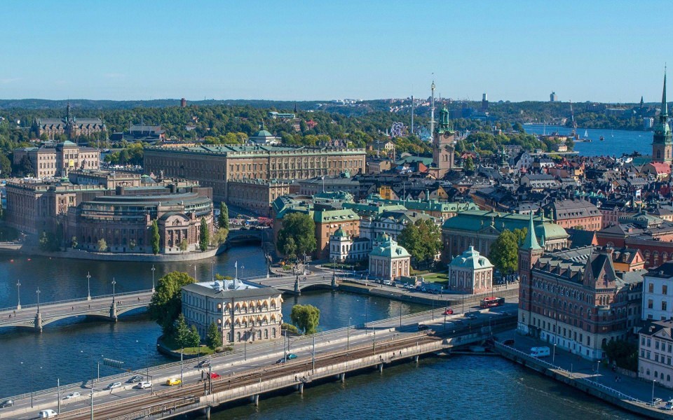 Download Stockholm Sweden Bridges From above Cities wallpaper