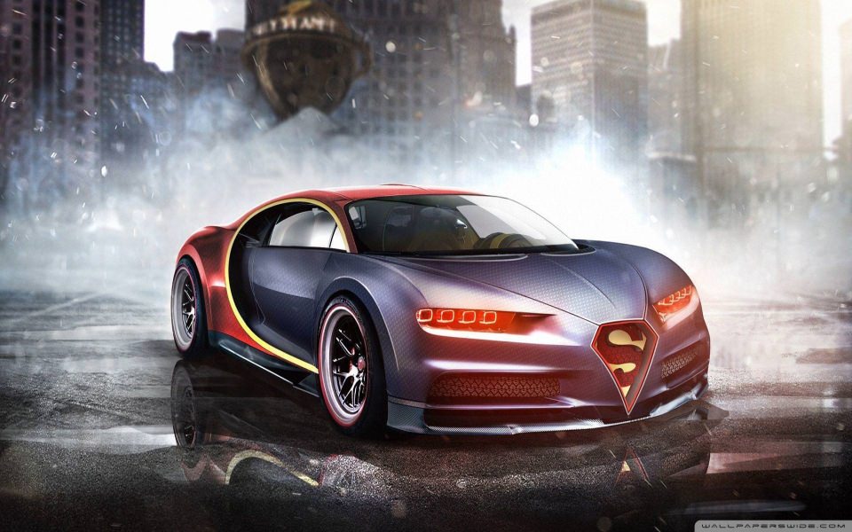 Download Superman Bugatti Chiron HD wallpaper