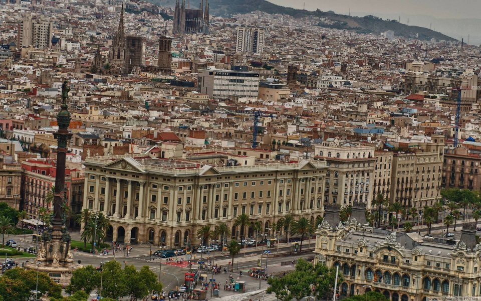 Download The architectural style of Barcelona city wallpaper