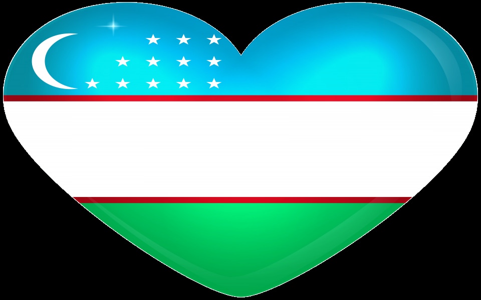 Download Uzbekistan Large Heart Flag wallpaper