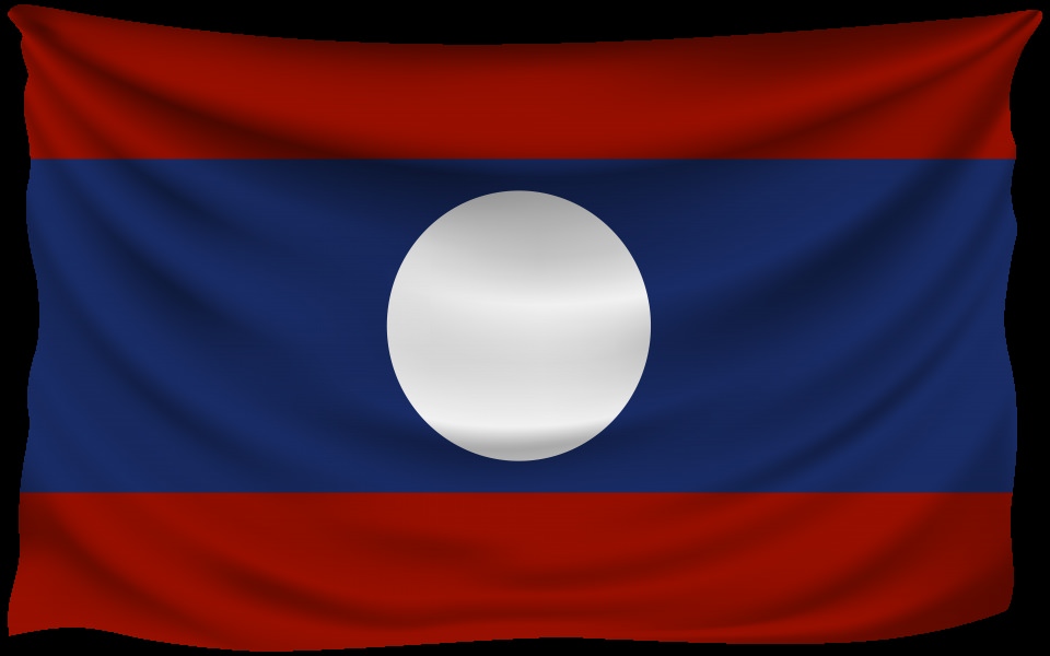 Download Laos Wrinkled Flag 3D 4K wallpaper
