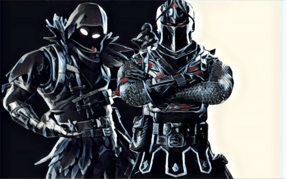 Download Raven And Black Knight Fortnite 4K wallpaper