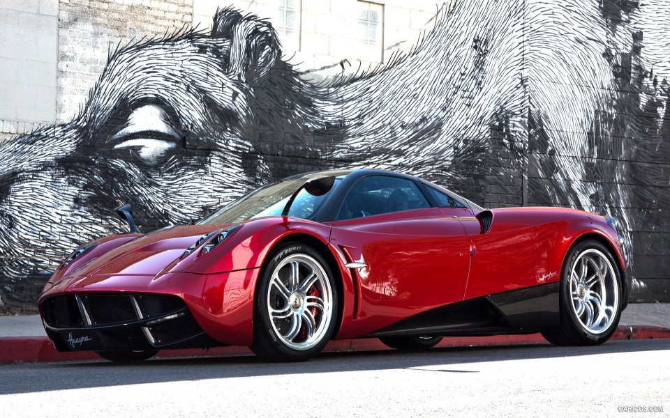 Download Red Sports Car Pagani Huayra 4K wallpaper
