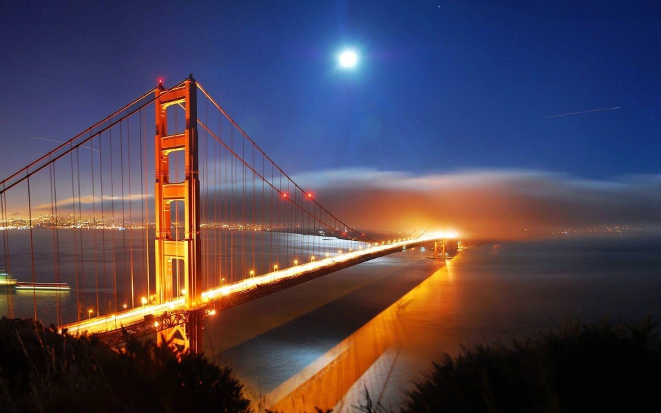 Download San Francisco Bridge Night 2020 iPhone 4K wallpaper