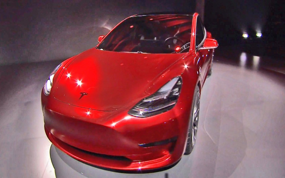 Download 2020 4k Red Tesla Model 3 wallpaper