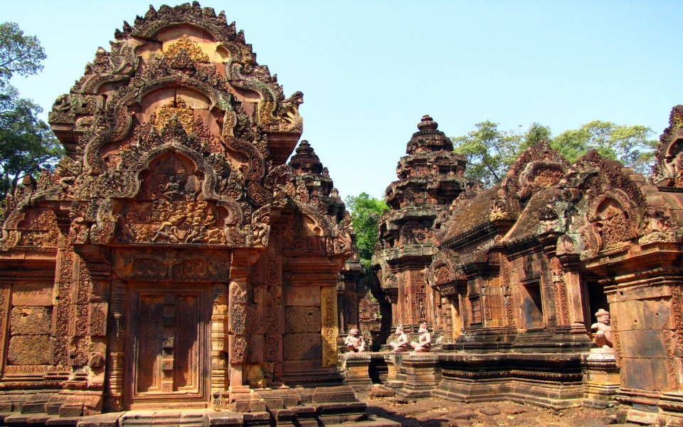 Download Ancient Temples Banteay Srei Cambodia 4K HD 2020 wallpaper