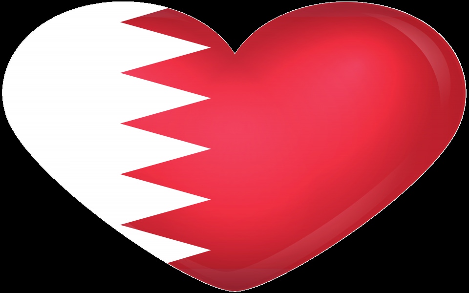 Download Bahrain Large Heart Flag wallpaper