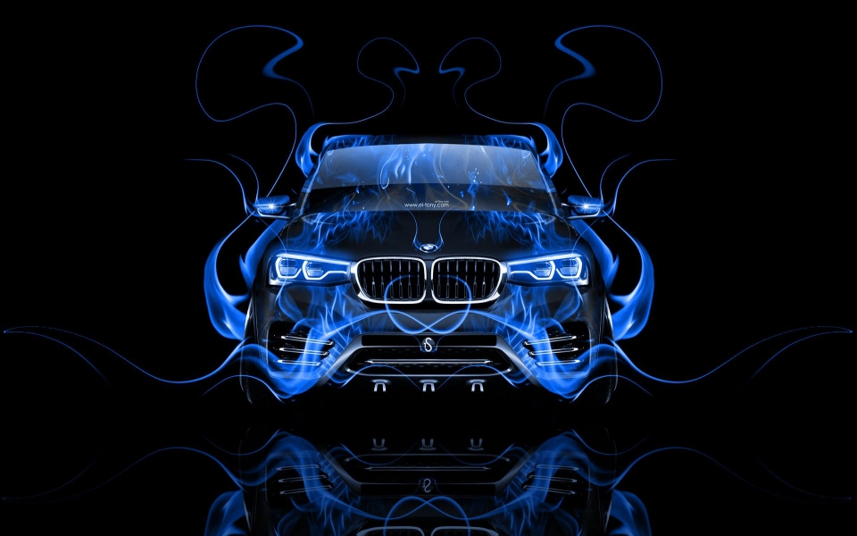 Download BMW X4 Front Fire Abstract 4K HD 2020 iPhone Mac wallpaper