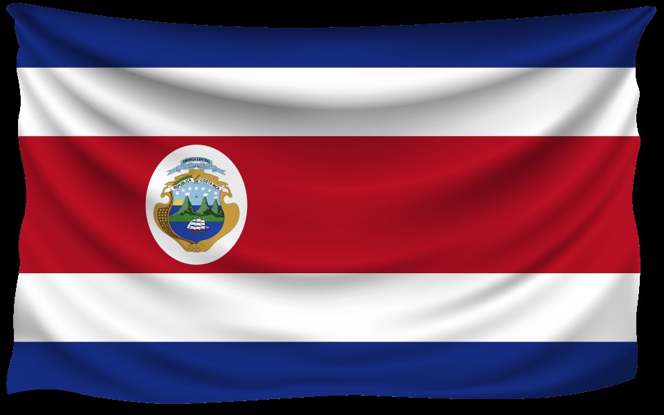 Download Costa Rica Wrinkled Flag 4K HD 2020 wallpaper