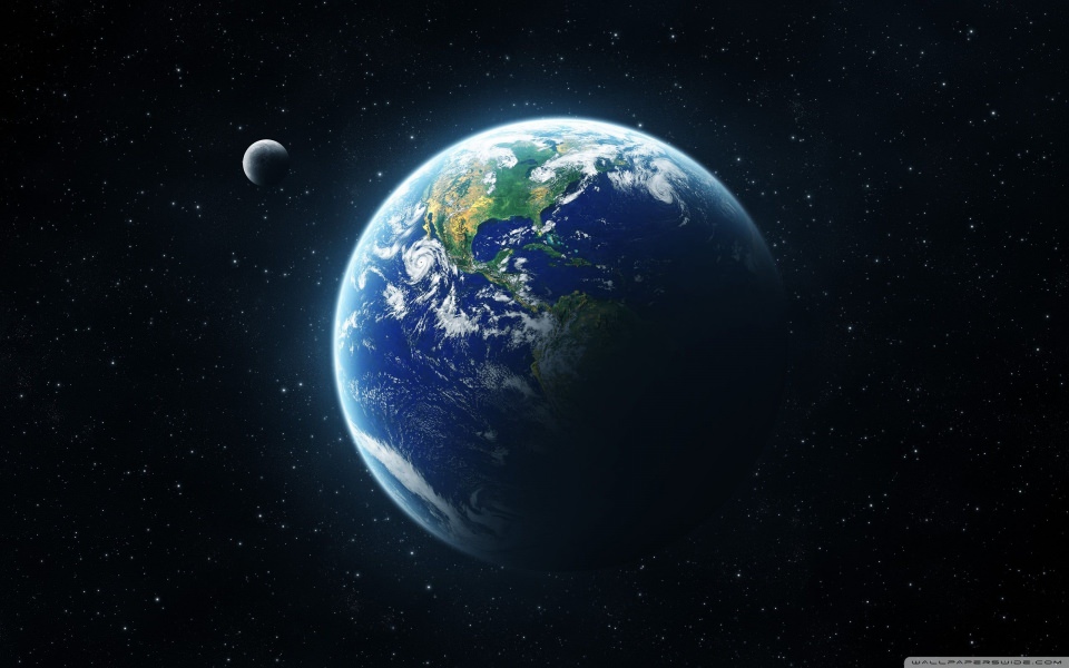 Download Earth And Moon From Space 4K wallpaper