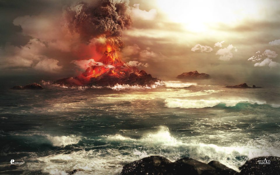 Download Fantasy volcano 4K wallpaper