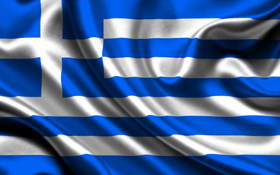 Download Greece Flag Cross Stripes HD wallpaper
