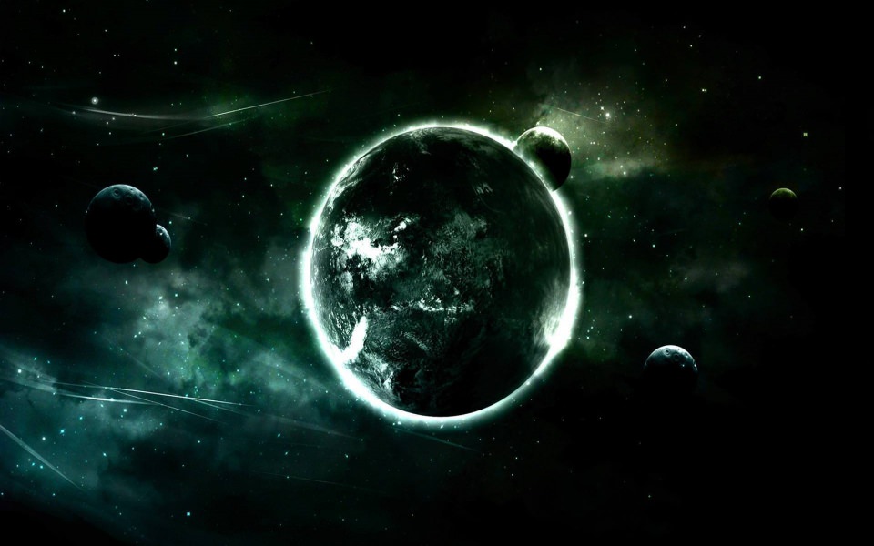 Download Green Outer Space 4K wallpaper