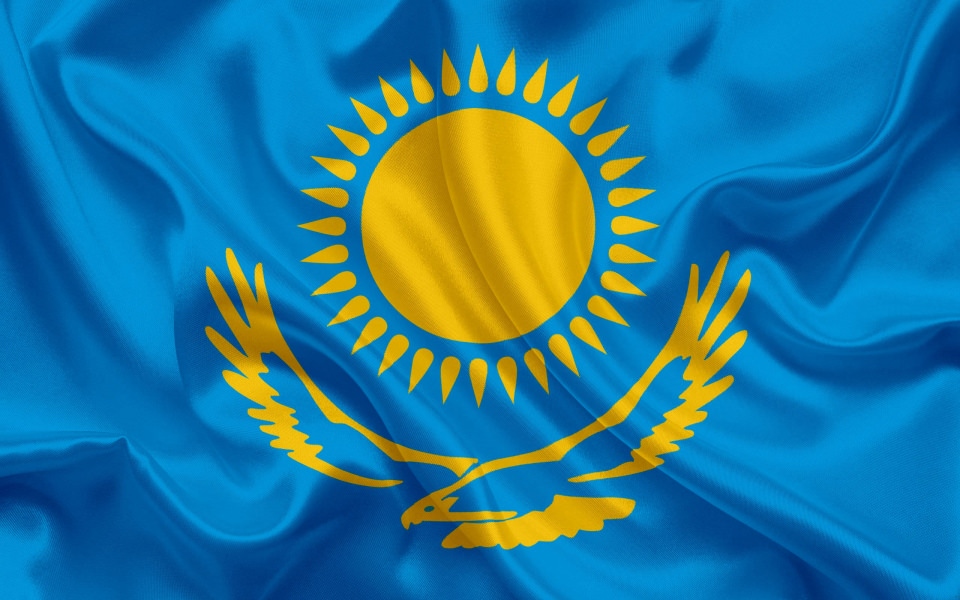 Download Kazakh flag 4K 3D wallpaper