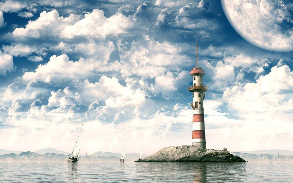 Download Lighthouse Minimalist HD 4K Phone wallpaper