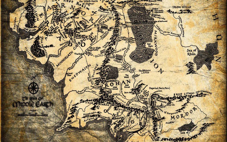 Download Lord of the Rings Map HD 4K wallpaper
