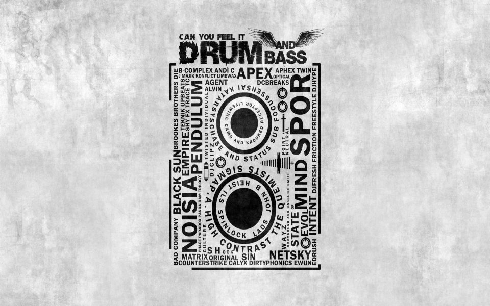 Download music text drum and bass 4k hd wallpaper