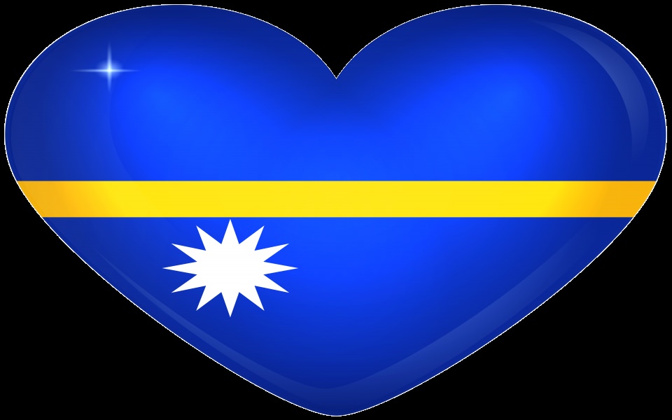 Download Nauru Large Heart Flag 4K wallpaper