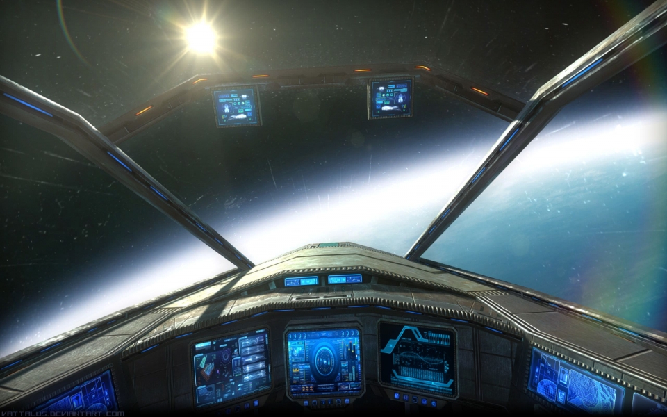 Download Space Ship Cockpit 4K HD Mobile Desktop wallpaper