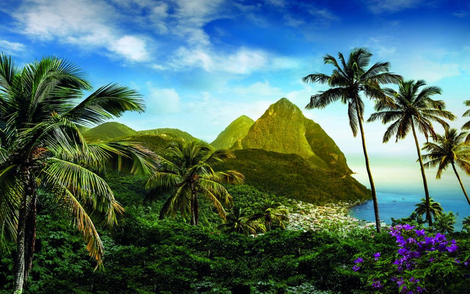 Download St Lucia in the Caribbean 4K 2020 wallpaper