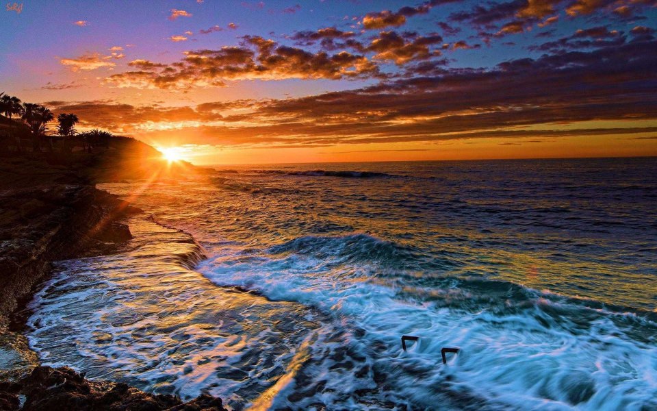 Download Sunset Beach 8K HD iPad Tablet Desktop iPhone wallpaper
