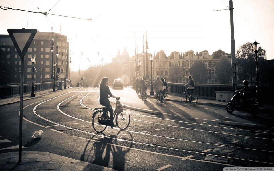 Download Sunset In Amsterdam 4K 2020 HD wallpaper