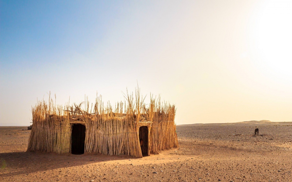 Download The Sahara Desert House 4K 2020 wallpaper