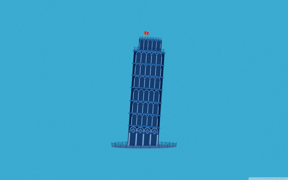 Download Tower of Pisa 4K HQ 2020 Minimalist wallpaper