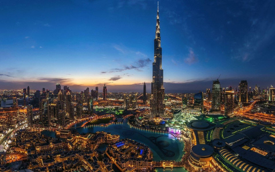 Download United Arab Emirates Panorama Burj Khalifa wallpaper