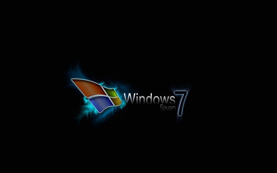 Download Windows 7 Black 3D HD wallpaper