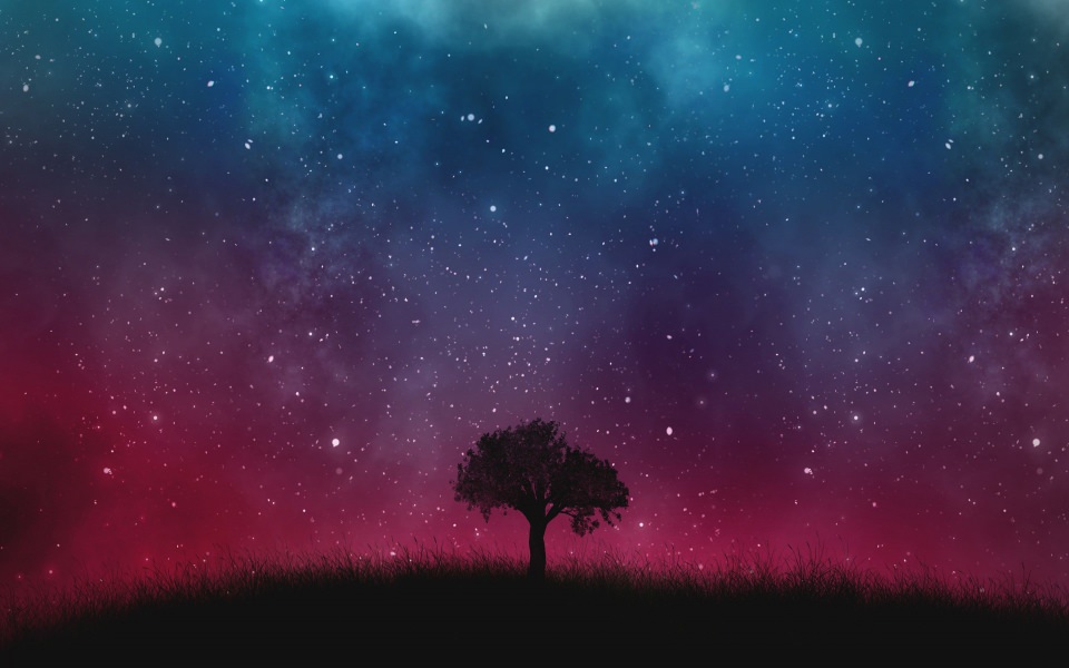 Download A Tree and the Universe HD 2020 5K Minimalist iPad Free Download For Phone PC wallpaper