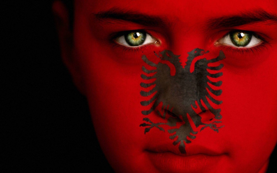 Download Albanian Eagle Flag Art 4K wallpaper