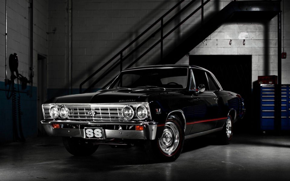 Download American Cars Black Chevelle Chevrolet SS Classic HD 8K 1920x1080 2020 PC Mobile Images Photos Download wallpaper